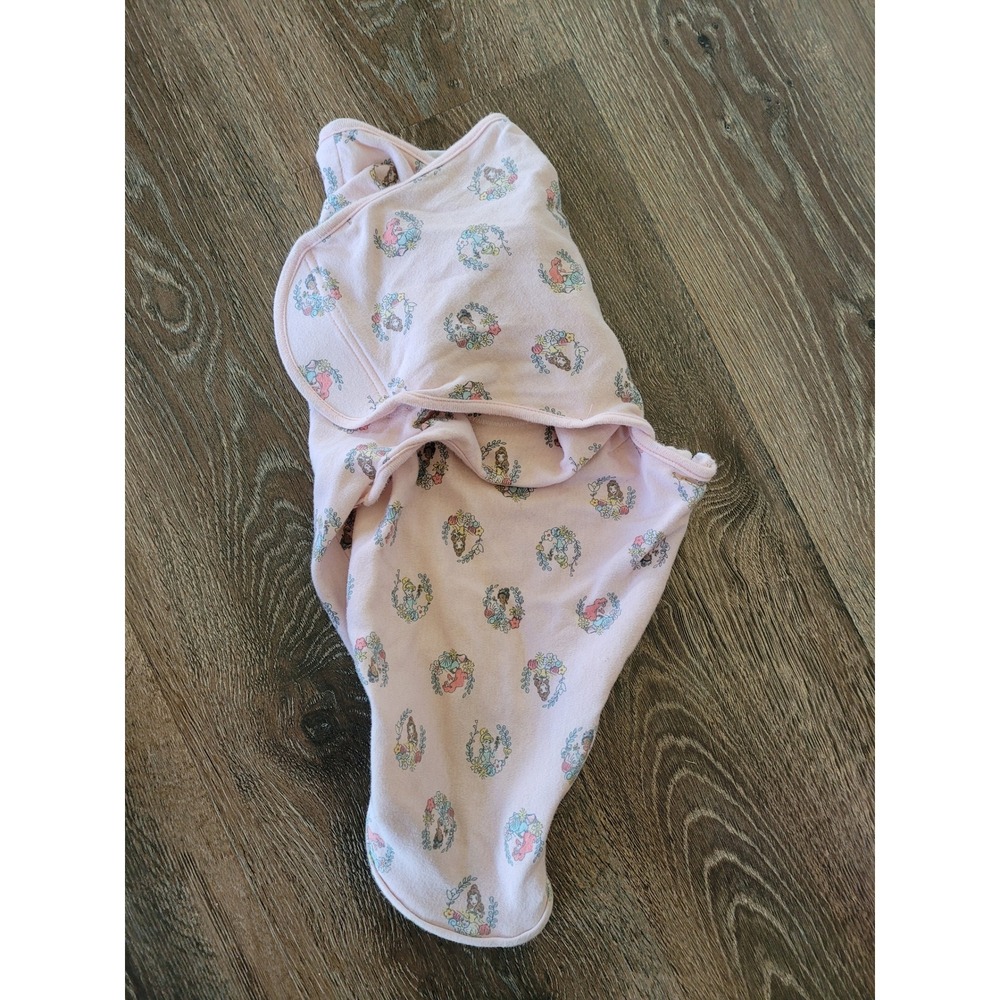 Disney Princesses Baby Aden + Anais Pink Floral Swaddle Wrap 0-3M Zip Bottom #2